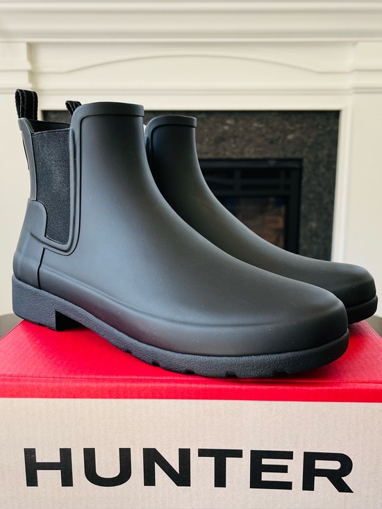 Hunter Shoes - Hunter Refined Chelsea Rain Boots Black WFS2201RMA